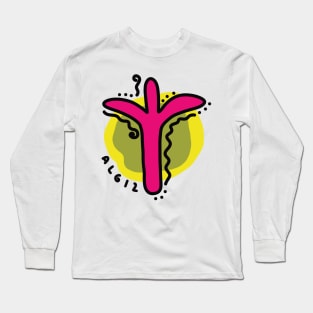 ALGIZ Rune Colorful Doodles Long Sleeve T-Shirt